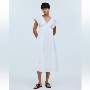 madewell cassie linen dress Cassie Button-Front Midi Dress in Linen
